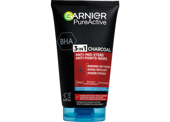 Garnier 3 in 1 Charcoal Cleanser.
